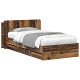 Bed Frame with Storage Old Wood 80 x 200 cm Engineered Wood 3433915