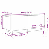 TV Cabinet Black Oak 100 x 35 x 40 cm Engineered Wood 862564