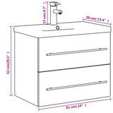 Bathroom Sink Cabinet with Built-in Basin Grey Sonoma 3278774