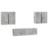 6 Piece TV Cabinet Set Concrete Grey Engineered Wood 3079099