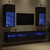 Wall-mounted TV Cabinets 2 pcs Black Oak 40.5 x 30 x 90 cm 882959