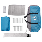 Family Tent with Rainfly Water-resistant tunnel Blue 10-Person 42017464