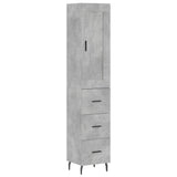 Highboard Concrete Grey 34,5x34x180 cm Engineered Wood 3200213