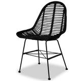 Dining Chairs 2 pcs Black Natural Rattan 244571