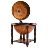Globe Bar Wine Stand Brown Solid Wood Eucalyptus 343473