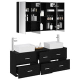 Bathroom Furniture Set 4 pcs Black Oak 3406864