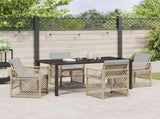 Garden Dining Set 5 pcs Beige Poly Rattan 3380643