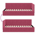 Corner Bed Frame with Headboard Wine red 100 x 200 cm Velvet 42016321