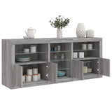 Sideboard with LED Lights Grey Sonoma 162x37x67 cm 3209035