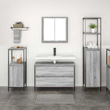 Bathroom Furniture Set 3 pcs Grey Sonoma Engineered Wood 3328362