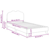 Children's Bed Frame with Headboard Cream 90 x 190 cm 42010973