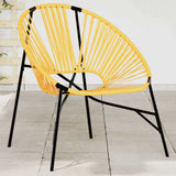 Garden Egg Chair Black and Yellow Poly Rattan 4009290