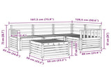 Outdoor Sofa Set 5 pcs White 59 x 59 x 37 cm Solid Acacia Wood 3391784