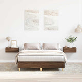 Bed Frame No Mattress Brown Oak 120x190 cm Small Double Engineered Wood 861081