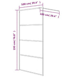 Walk-in Shower Wall Black 100x195 cm Half Frosted ESG Glass 152127