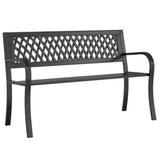 Garden Bench Black 120 cm Steel 366541