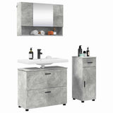 Bathroom Furniture Set with Drawer 3 pcs Concrete Grey 3393036