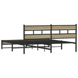 Metal Bed Frame without Mattress Sonoma Oak 180x200 cm Super King 3308499