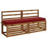 2-Piece Bench Cushions SOEST 2 pcs 100% Polyester Wine Red 949833