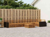 Sectional Sofa Set 7 pcs Natural Solid Acacia Wood 3384450