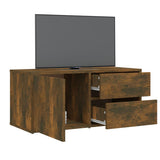 TV Cabinet Smoked Oak 80x34x36 cm Engineered Wood 815495