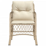 Garden Chairs with Cushions 2 pcs Beige Poly Rattan 365156