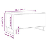 Coffee Table Artisan Oak 90x44.5x45 cm Engineered Wood 857443