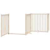 Dog Gate with Door Foldable 12 Panels 960 cm Poplar Wood 3155728