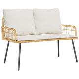 Garden Bench with Cushion Nature 114 x 64 x 90cm Steel 4108262