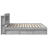 Bed Frame with Storage Grey Sonoma 200 x 200 cm Engineered Wood 3433521
