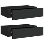 Wall-mounted Drawer Shelves 2 pcs Black 40x23.5x10cm MDF 330244