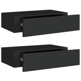 Wall-mounted Drawer Shelves 2 pcs Black 40x23.5x10cm MDF 330244