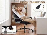 Double Padded Linen-Look Office Chair - Black T3398P550246