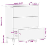 Sideboard Brown 60 x 33 x 75 cm Solid Mango Wood 4018883