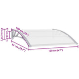 45628 Door Canopy Grey 120x100 cm PC