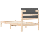 Bed Frame with Upholstered Headboard Dark Grey 75 x 190 cm 878090
