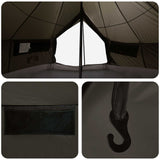 Tipi Tent Brown Grey 700 x 700 x 395 cm Polyester and Steel 42029020