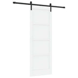 Sliding Door 78 x 211 cm Engineered Wood White and Black 3449885
