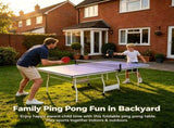 Foldable Full Size Table Tennis Table, Indoor Outdoor Ping Pong Table with Net, Paddles & Balls, W5817P521656