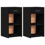 ZNTS Bedside Cabinets 2 pcs Black 35x34x65 cm Engineered Wood 840579