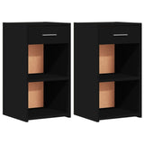 ZNTS Bedside Cabinets 2 pcs Black 35x34x65 cm Engineered Wood 840579