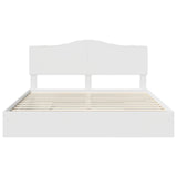 Storage Bed with Headboard White 200 x 200 cm Engineered Wood 3413471