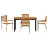 Garden Dining Set 5 pcs Beige Solid Acacia Wood 3365456