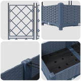 Garden Planter 5 pcs Grey 120 x 120 x 125.5 cm Plastic 42002865