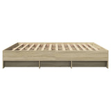 Bed Frame Sonoma oak Engineered wood 200x200cm Bed Frame 3295627