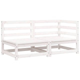 Garden Sofa 2-Seater White Solid Wood Pine 837943