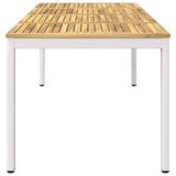 Garden Dinner Table White 147 x 88.5 x 75 cm Solid Acacia Wood 901767