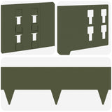 Lawn Edging 50 pcs 100 x 15 cm Steel Olive Green 8008561