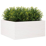 Garden Planter White 100x100x46 cm Solid Wood Pine 3282430