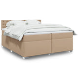 Box Spring Bed with Mattress Cappuccino 200x200 cm Faux Leather 3286139